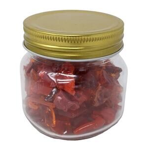 Amberina‎ and Ruby Glass Mixed Cullet Pieces Fragments Half Pint Jar